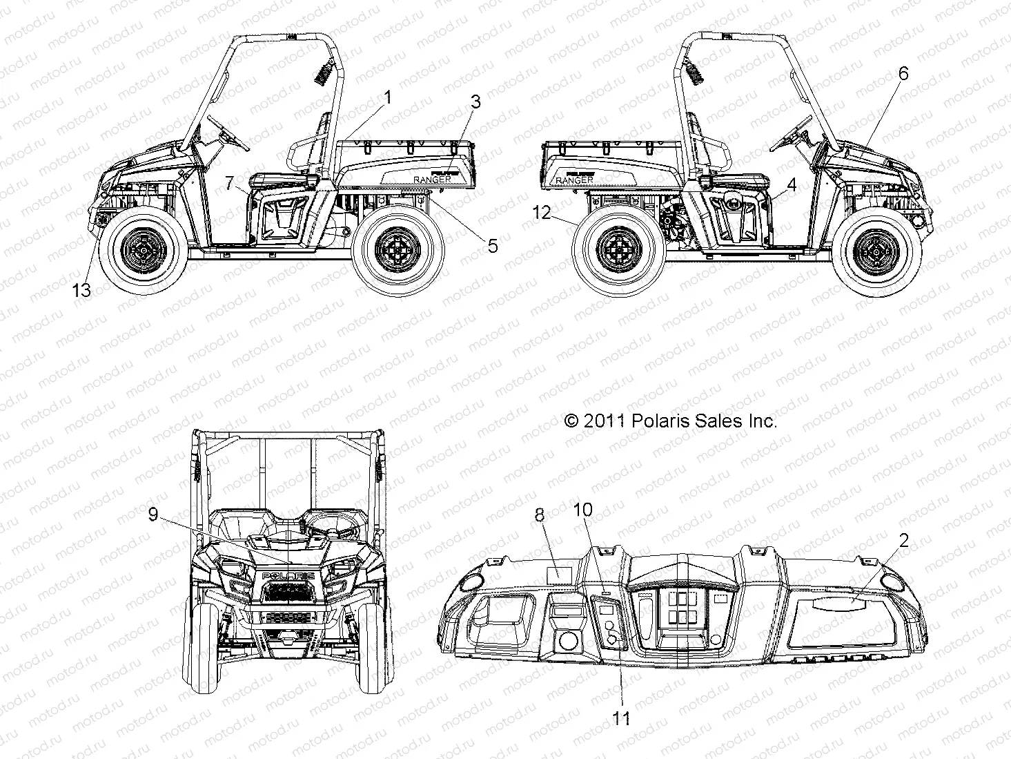 BODY | BODY, DECALS - R13RH45AG (49RGRDECAL12400)