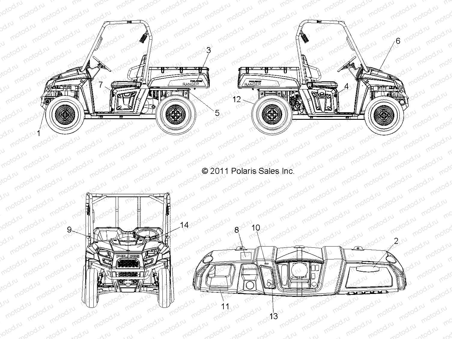 BODY | BODY, DECALS - R13RH50AG/AH/AM/AR (49RGRDECAL12500)