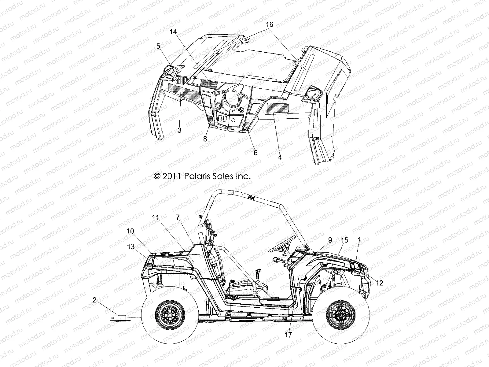 BODY | BODY, DECALS - R13VE76AD/AI/AW/7EAS/EAT (49RGRDECAL12RZRS)