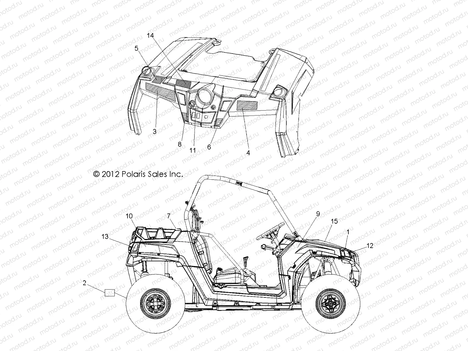 BODY | BODY, DECALS - R13VH57AD/6EAK (49RGRDECAL13RZR600)
