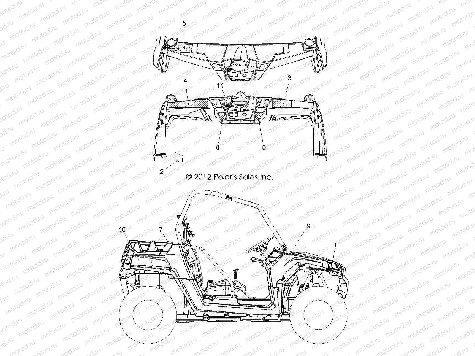 BODY | BODY, DECALS - R13VH57FX (49RGRDECAL12RZR570I)