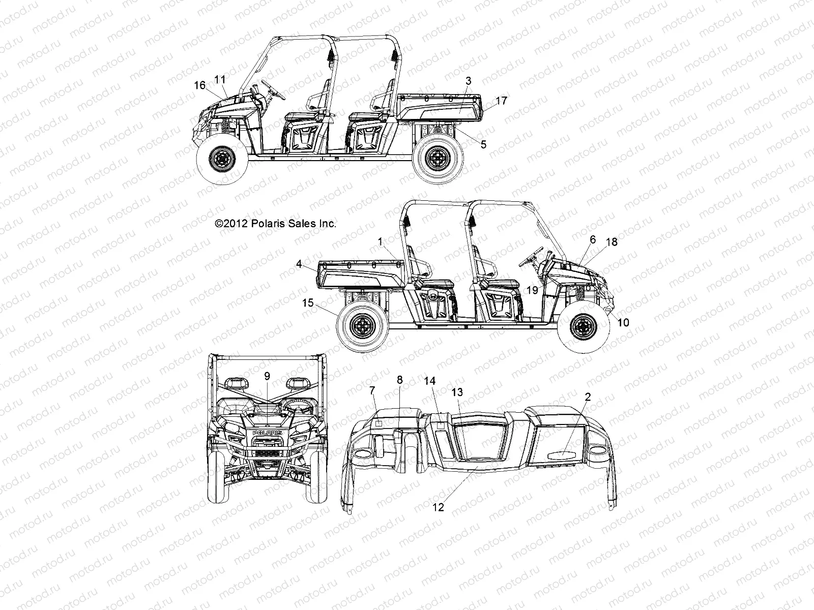 BODY | BODY, DECALS - R13WH76AG/AR/EAH/EAI (49RGRDECAL12CREW)