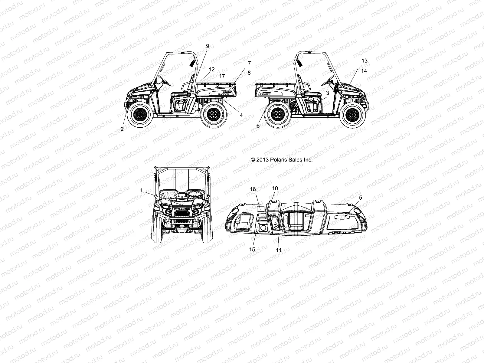 BODY | BODY, DECALS - R14RH57FX (49RGRDECAL14570I)
