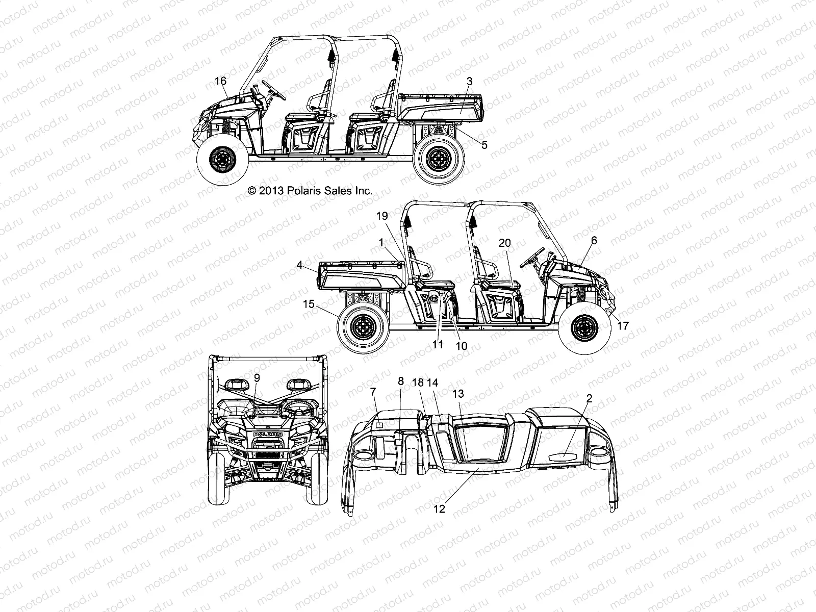 BODY | BODY, DECALS - R14WH90DG (49RGRDECAL14DCREW)