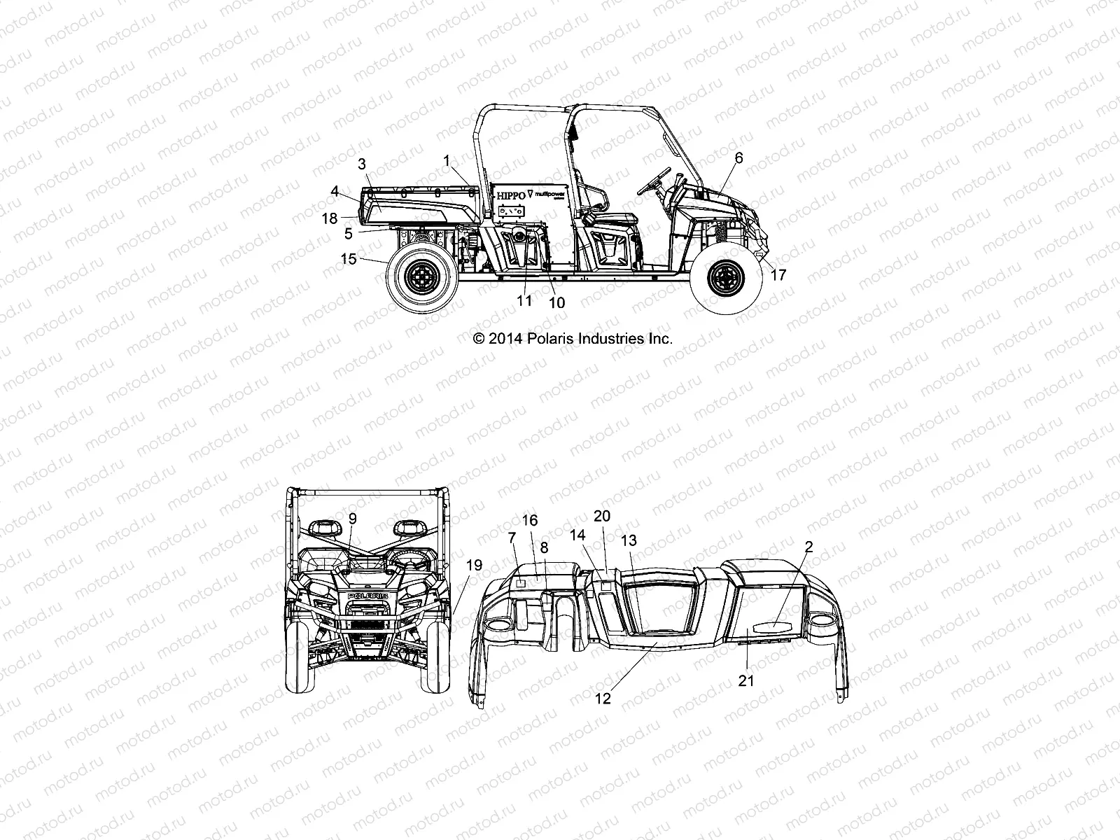 BODY | BODY, DECALS - R14WH9EMD (49RGRDECAL14DCREW)