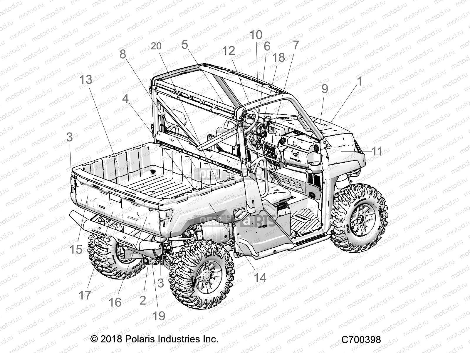 BODY | BODY, DECALS - R19RRED4F1/N1/J1/SD4C1 (C700398)