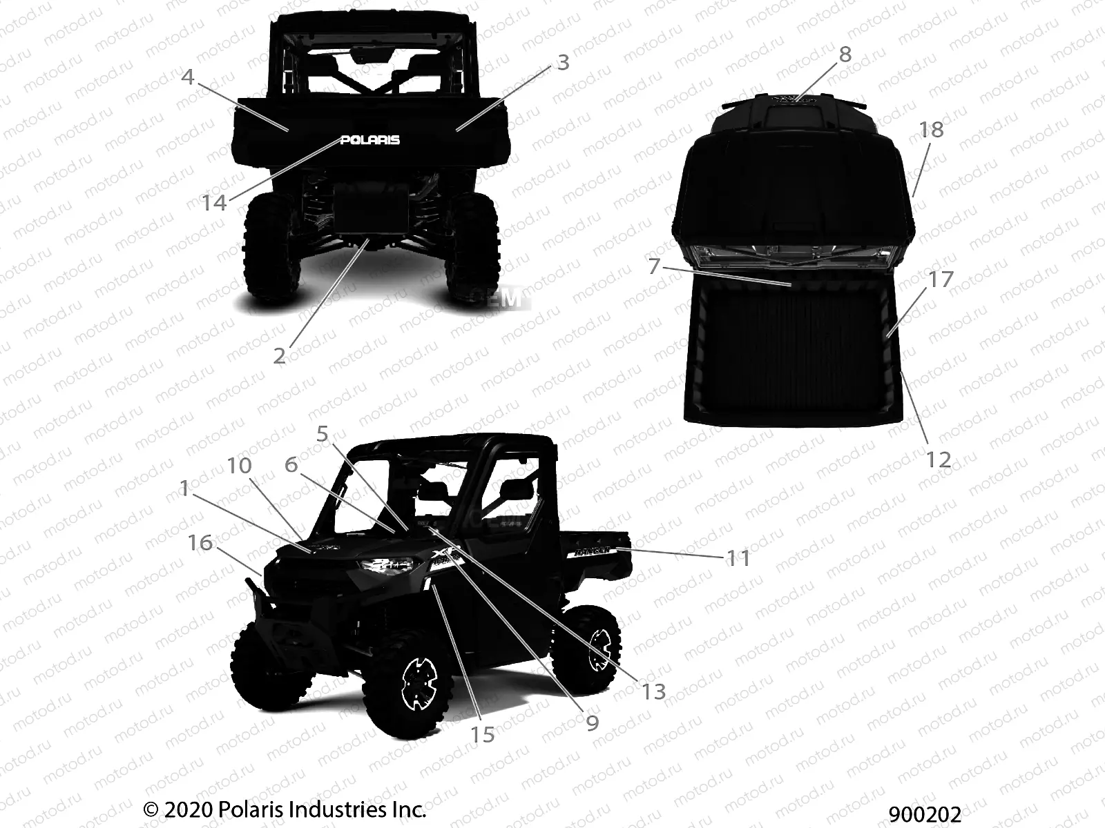 BODY | BODY, DECALS - R21RRU99A9/AC/AP/AW/B9/BC/BP/BW (900202)