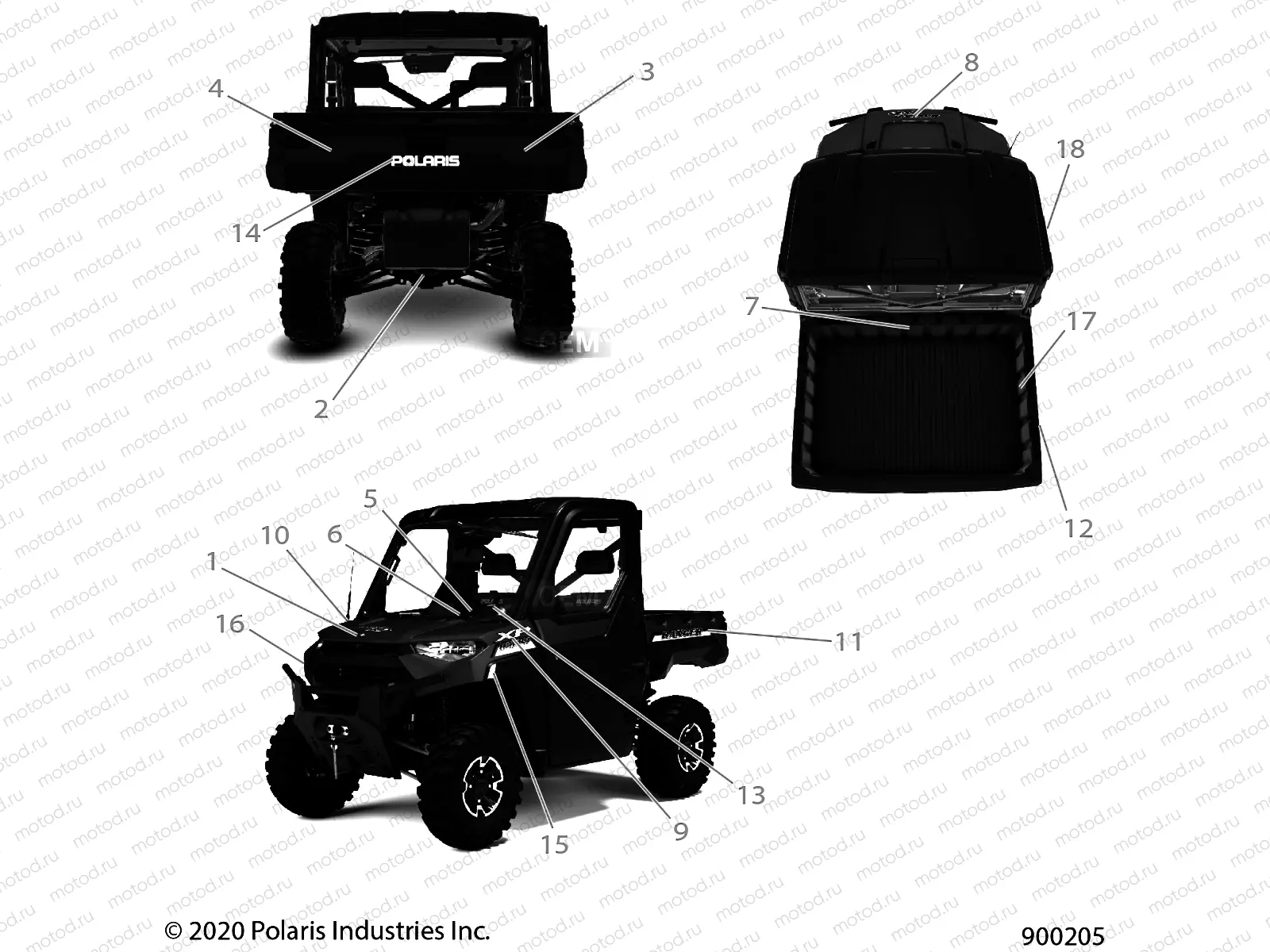 BODY | BODY, DECALS - R21RRY99A9/AC/AP/AW/B9/BC/BP/BW (900205)