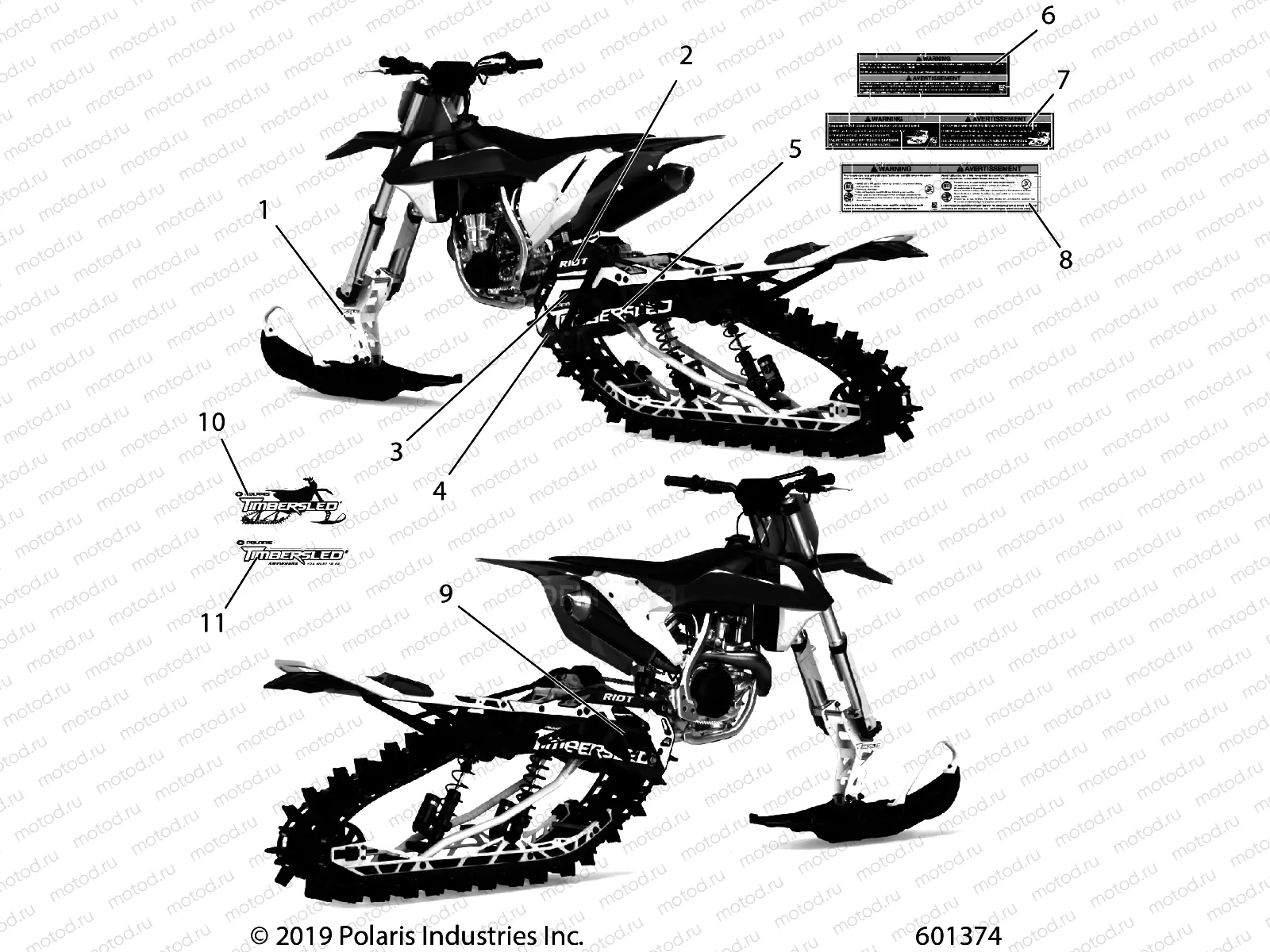 BODY | BODY, DECALS, RIOT 3 (WHITE OPT.) - J22DMC/DMF (601374)