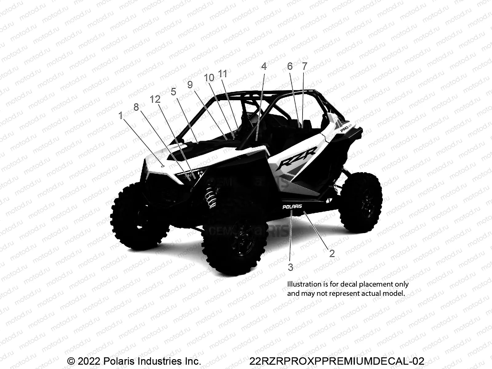 BODY | BODY, DECALS, STANDARD - Z21RAC92BF (22RZRPROXPPREMIUMDECAL-02)