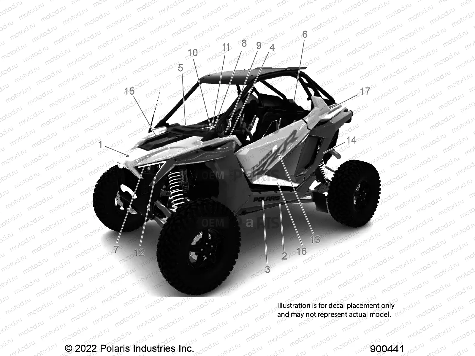 BODY | BODY, DECALS, STANDARD - Z22GAL92AG/AL/BG/BL (900423)