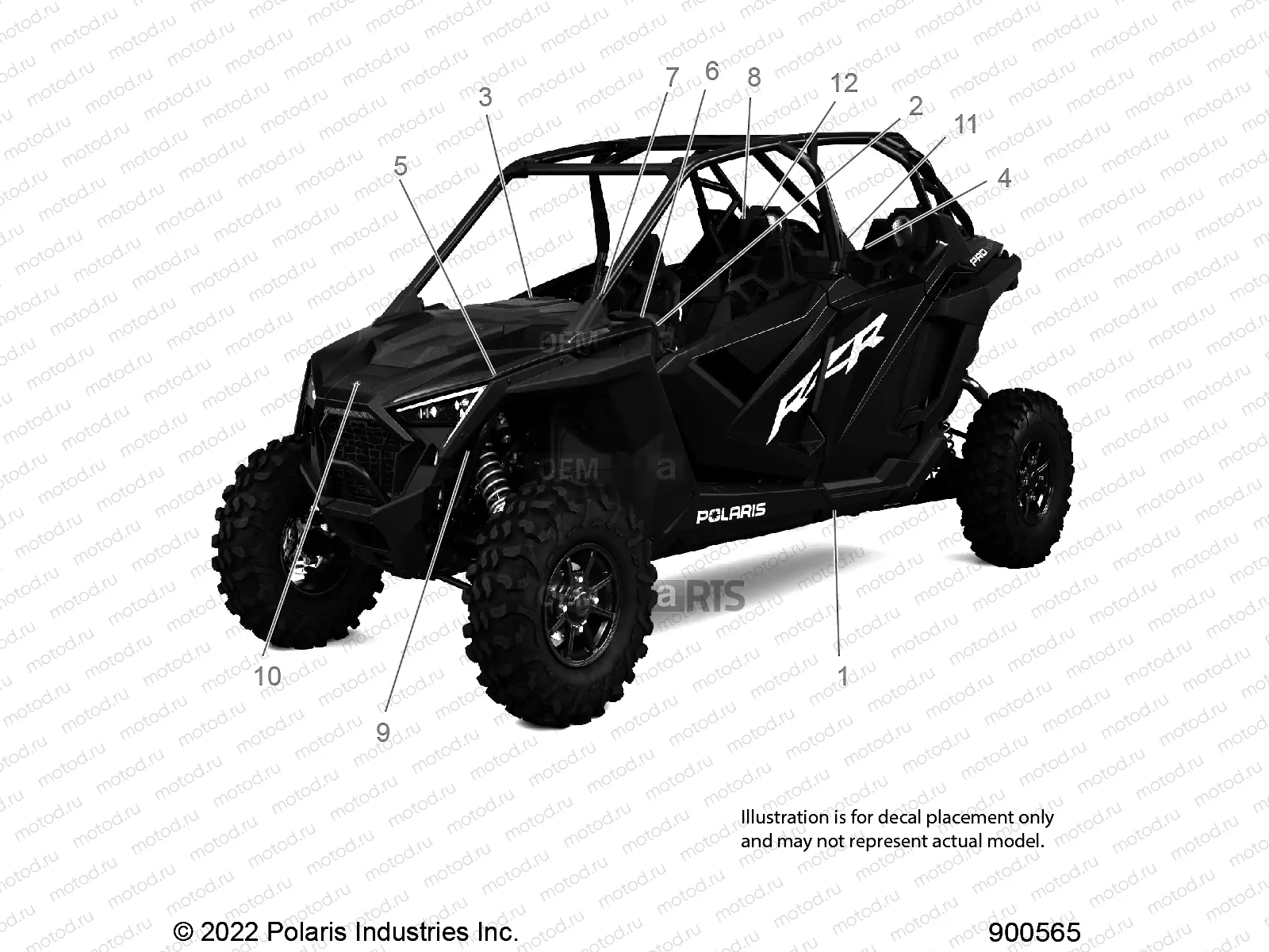 BODY | BODY, DECALS STANDARD - Z23R4B92AK/BK (900565-01)