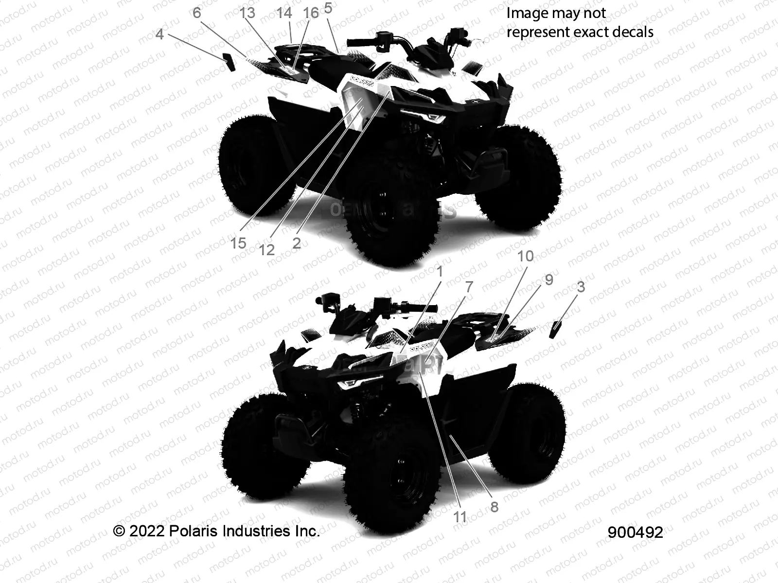 BODY | BODY, DECALS WARNING AND REFLECTORS - A23HBBO7B3/B7 (900492)