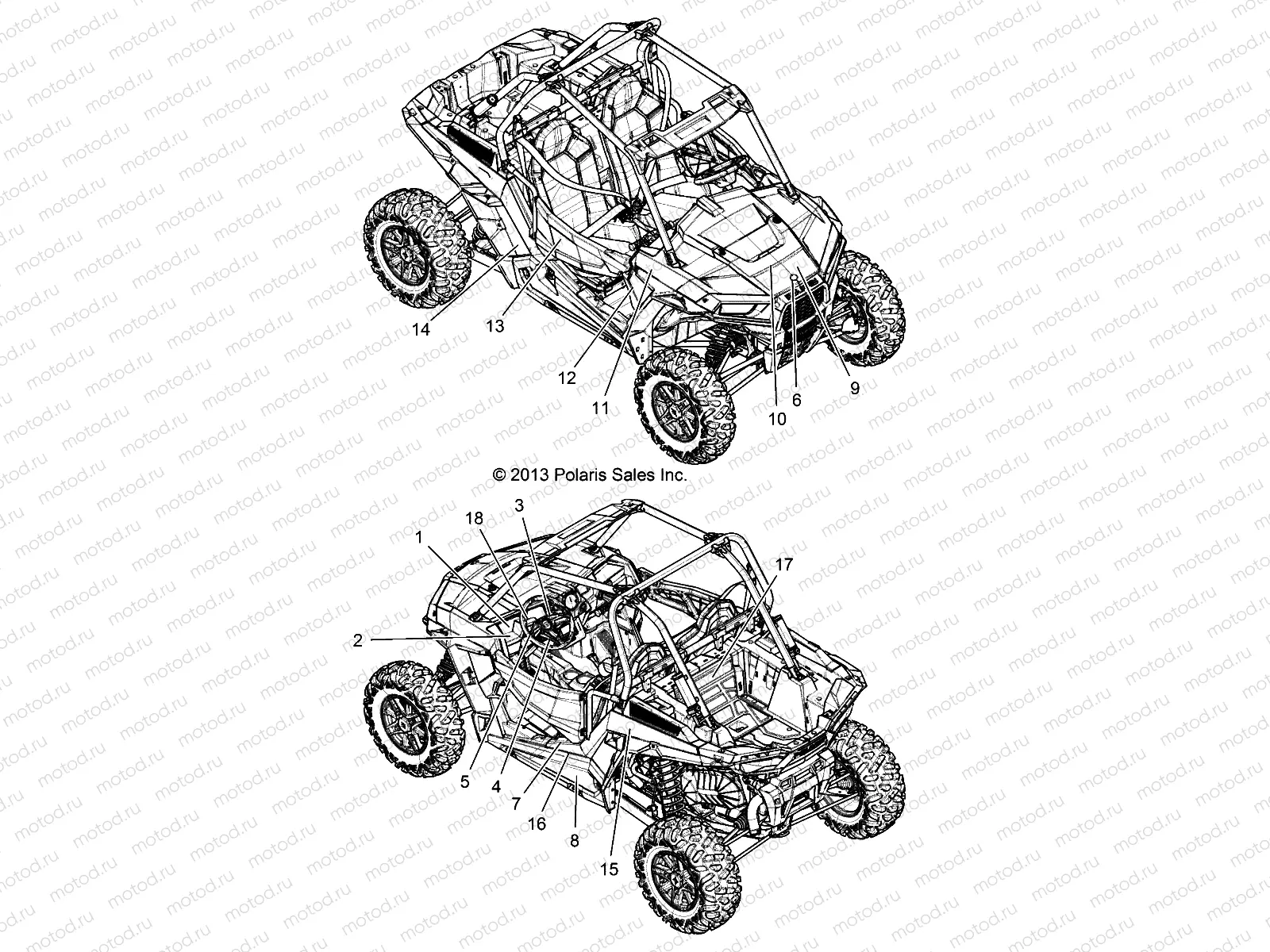 BODY | BODY, DECALS - Z14ST1EFX (49RGRDECAL14RZR1KI)