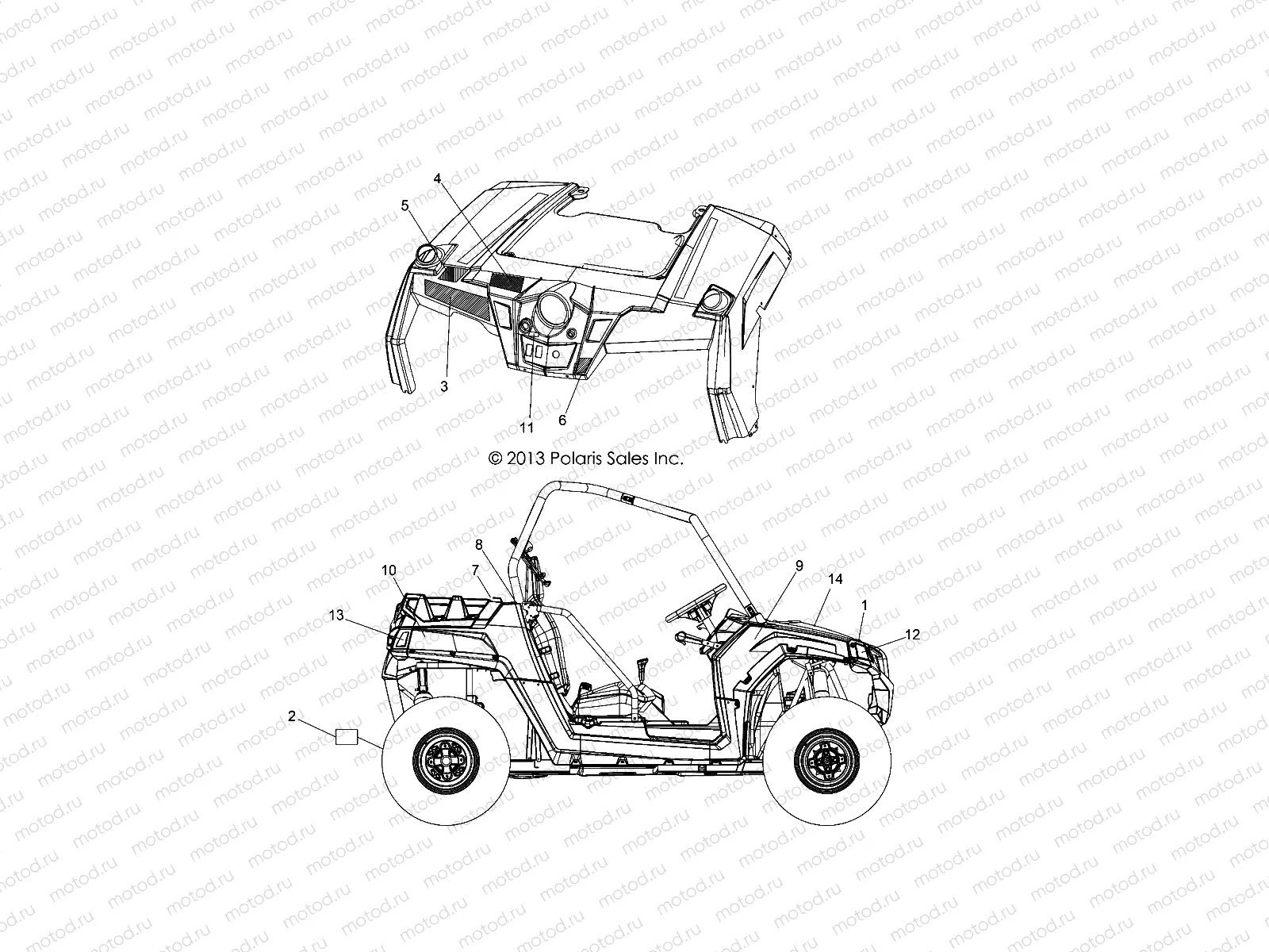 BODY | BODY, DECALS - Z14VH57AD/6EAI/6EAW (49RGRDECAL14RZR570)