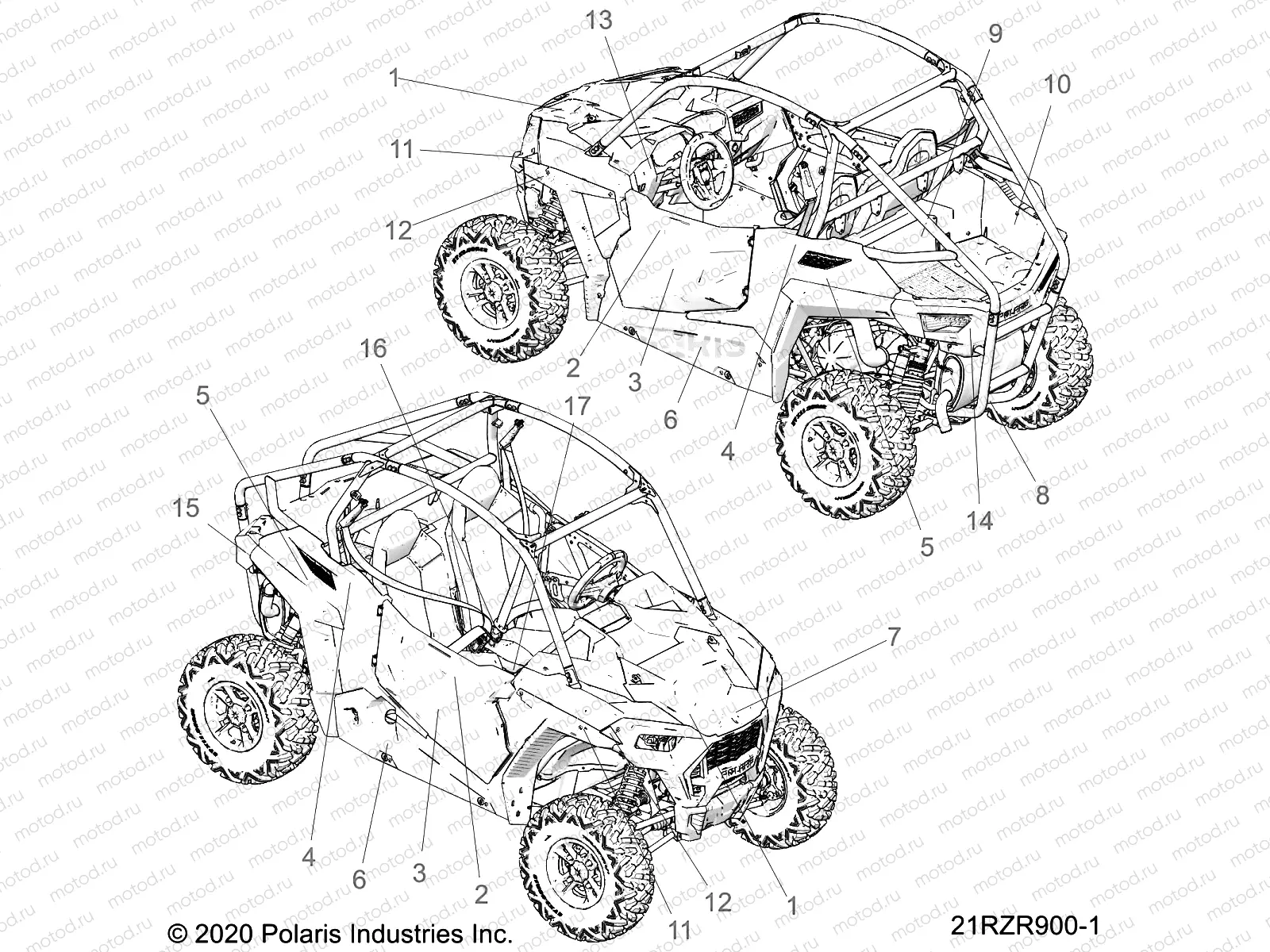 BODY | BODY, DECALS - Z21A5A87B2/P87B5/K87B4 (21RZR900-1)