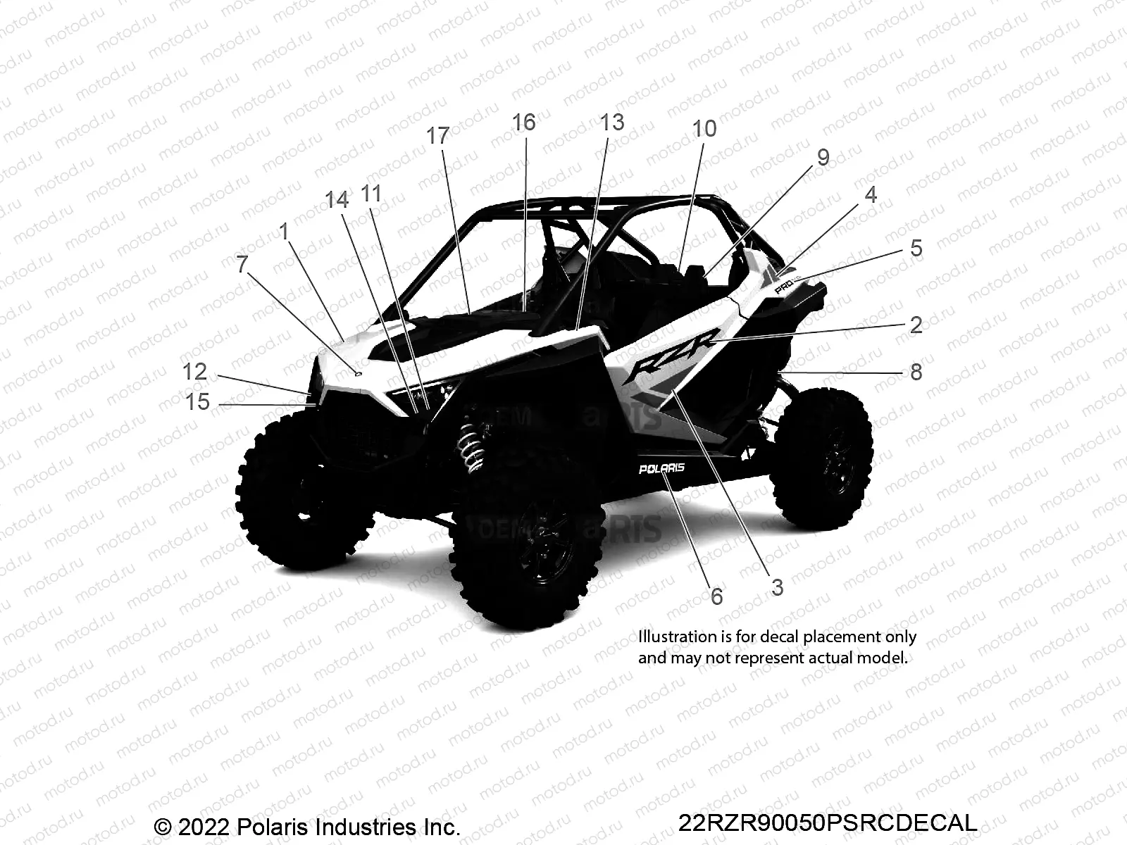 BODY | BODY, DECALS - Z22A5K87A4/A5V87A4 (22RZR90050PSRCDECAL)