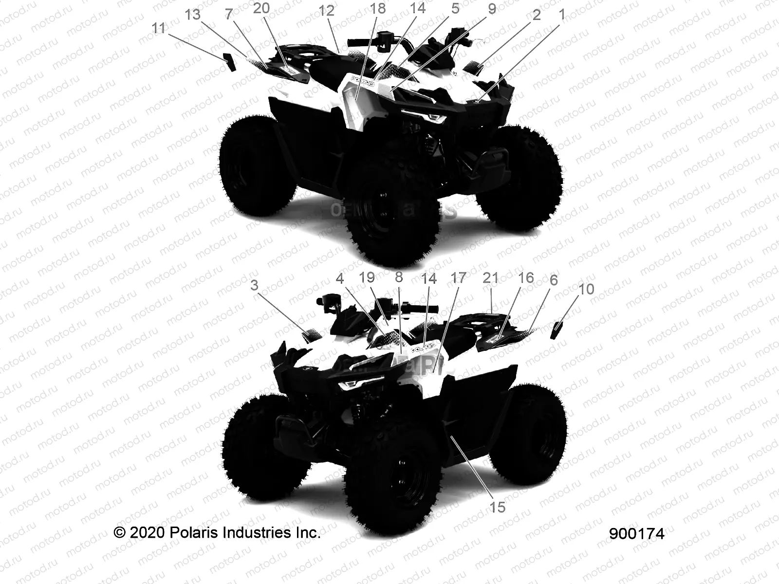 BODY | BODY, DECALS/REFLECTORS - A21HBB07N3/N7 (900174)