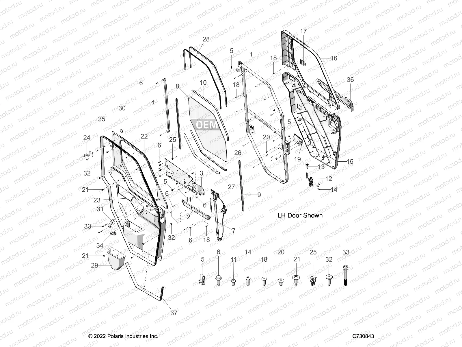 BODY | BODY, DOOR, FRONT, CRANK - R23RSU99A9/AJ/AK/AX/B9/BJ/BK/BX (C730843)