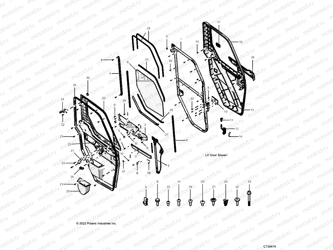 BODY | BODY, DOOR, FULL CRANK - R23RRU99A9/AJ/AK/AX/B9/BJ/BK/BX (C730474)