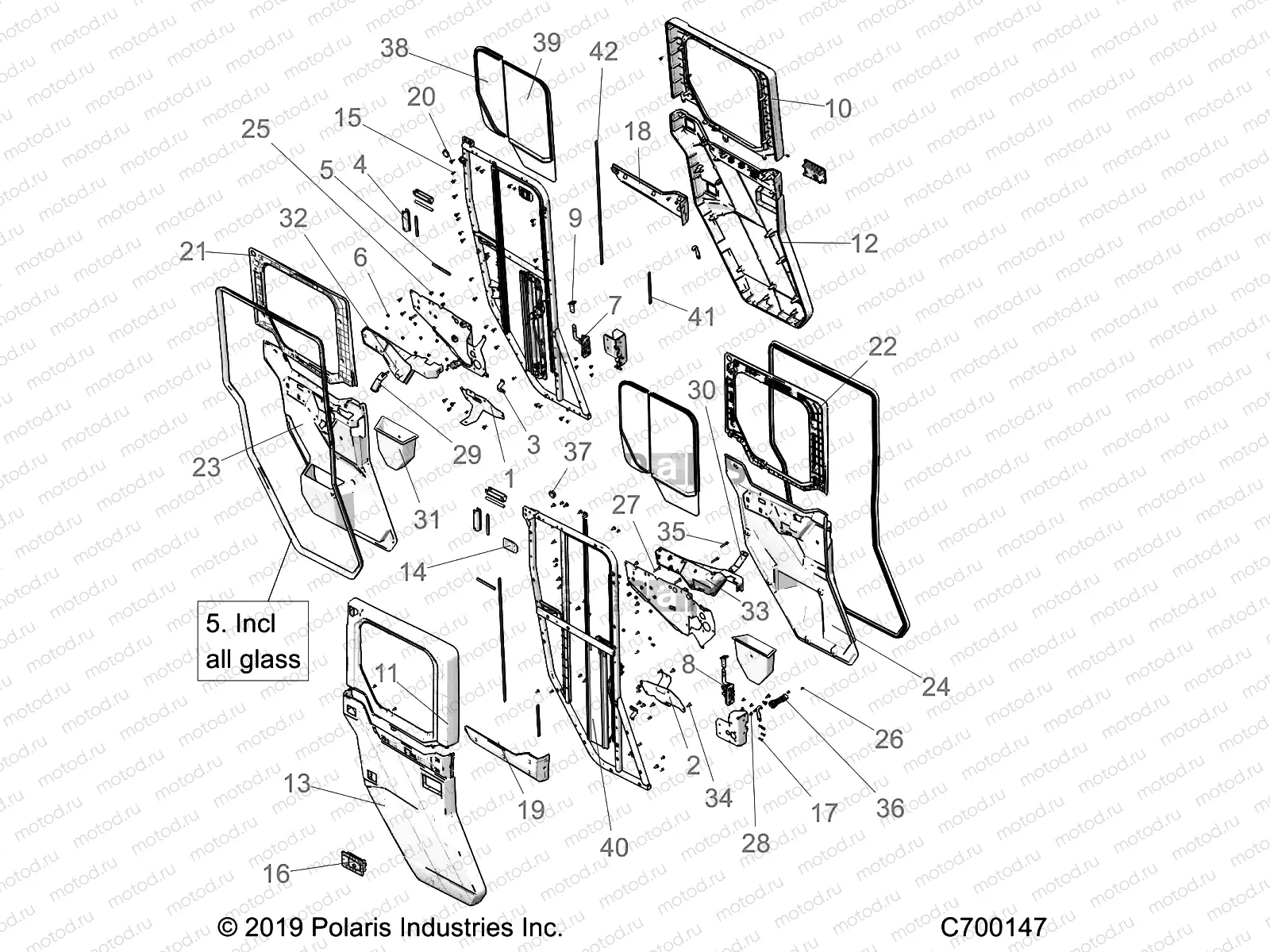 BODY | BODY, DOOR, REAR, CRANK - R21RSY99A9/AC/AP/AW/B9/BC/BP/BW (C700147)