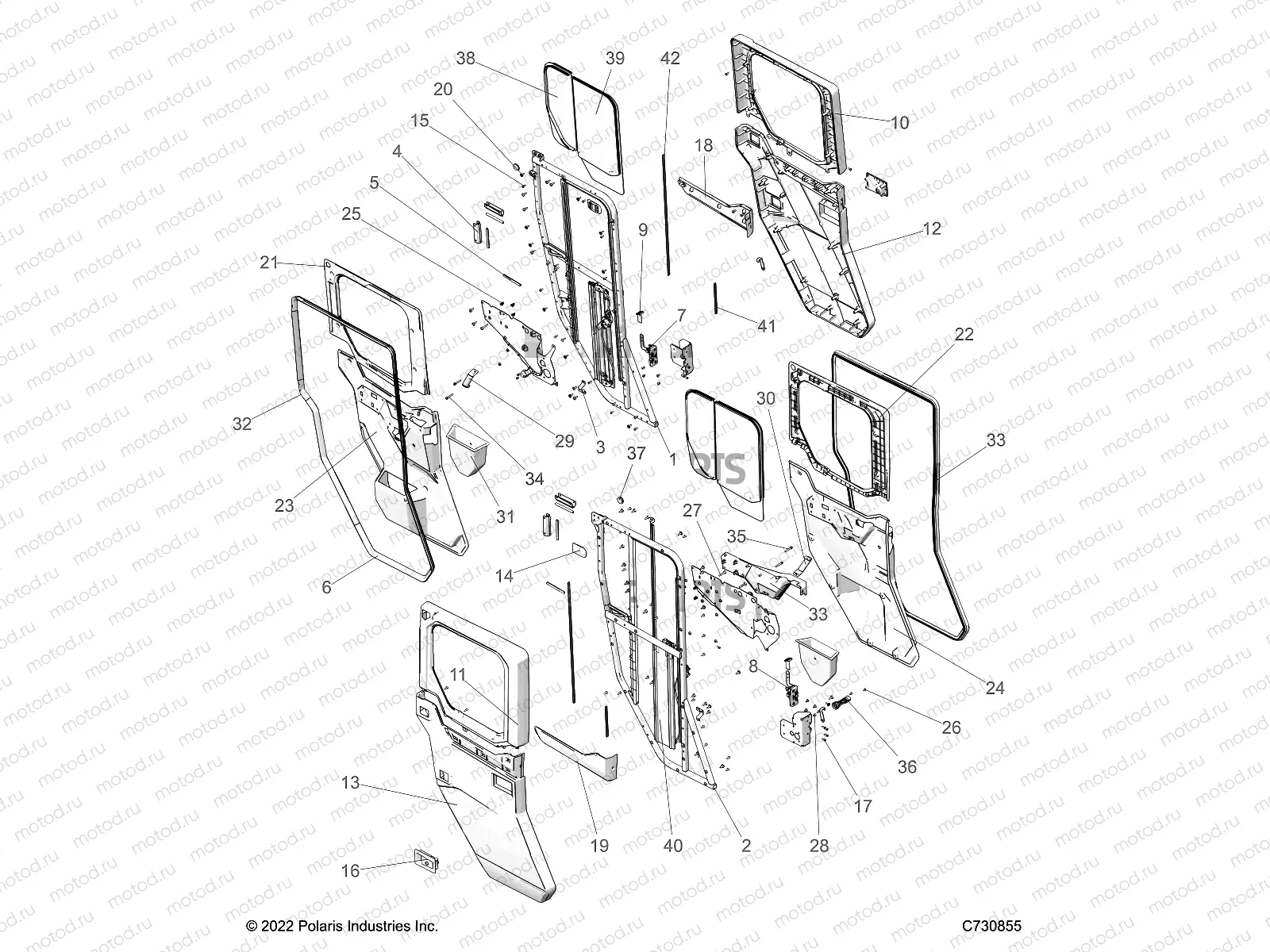 BODY | BODY, DOOR, REAR, CRANK - R23RSY99A9/AJ/AK/AX/B9/BJ/BK/BX (C730855)