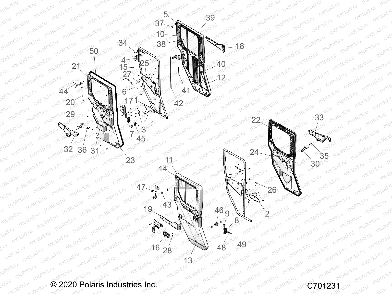 BODY | BODY, DOOR, REAR, FULL - R21RSU99A9/AC/AP/AW/B9/BC/BP/BW (C701231)