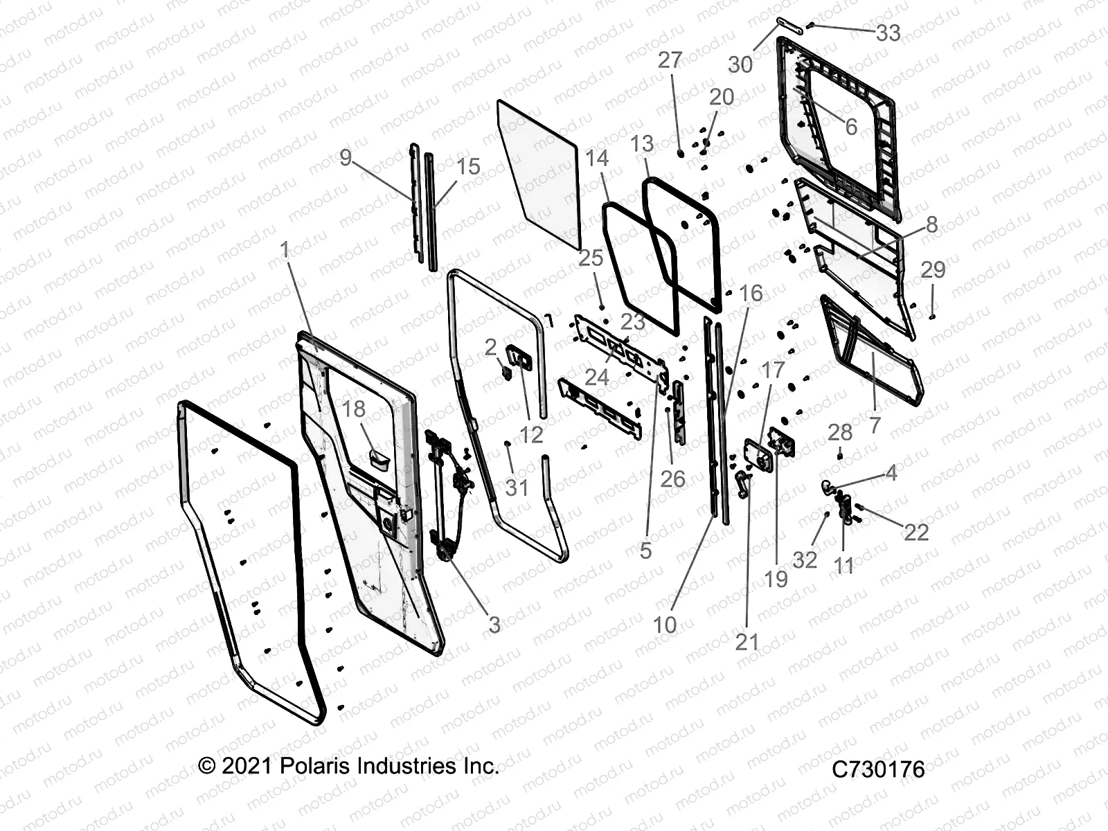 BODY | BODY, DOOR REAR  - R22M4U57B5 (C730176)