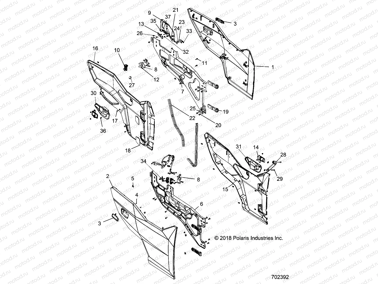 BODY | BODY, DOORS, FRONT - R19RHE99AD/BD/LD/KAK/BK (702392)