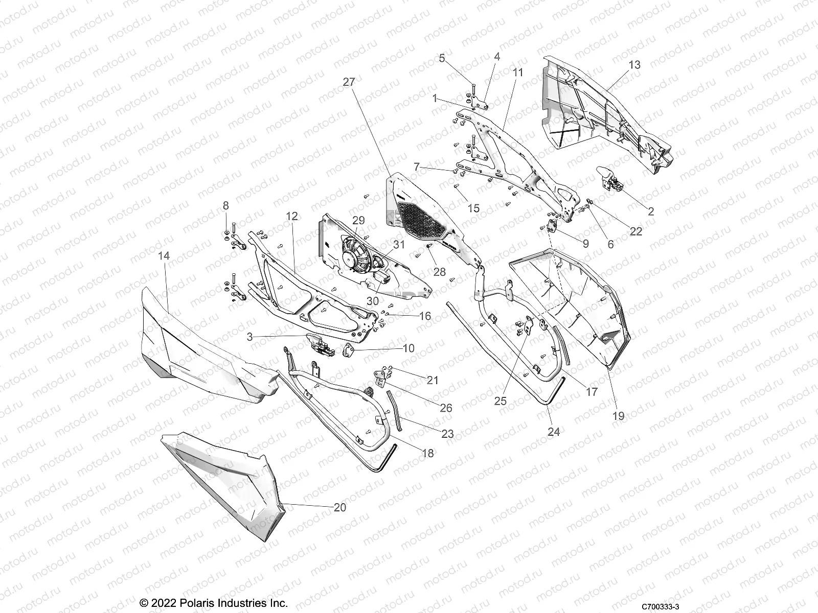 BODY | BODY, DOORS, FRONT, RIDE COMMAND - Z22N4K99AK/BK/AR/BR (C700333-1)