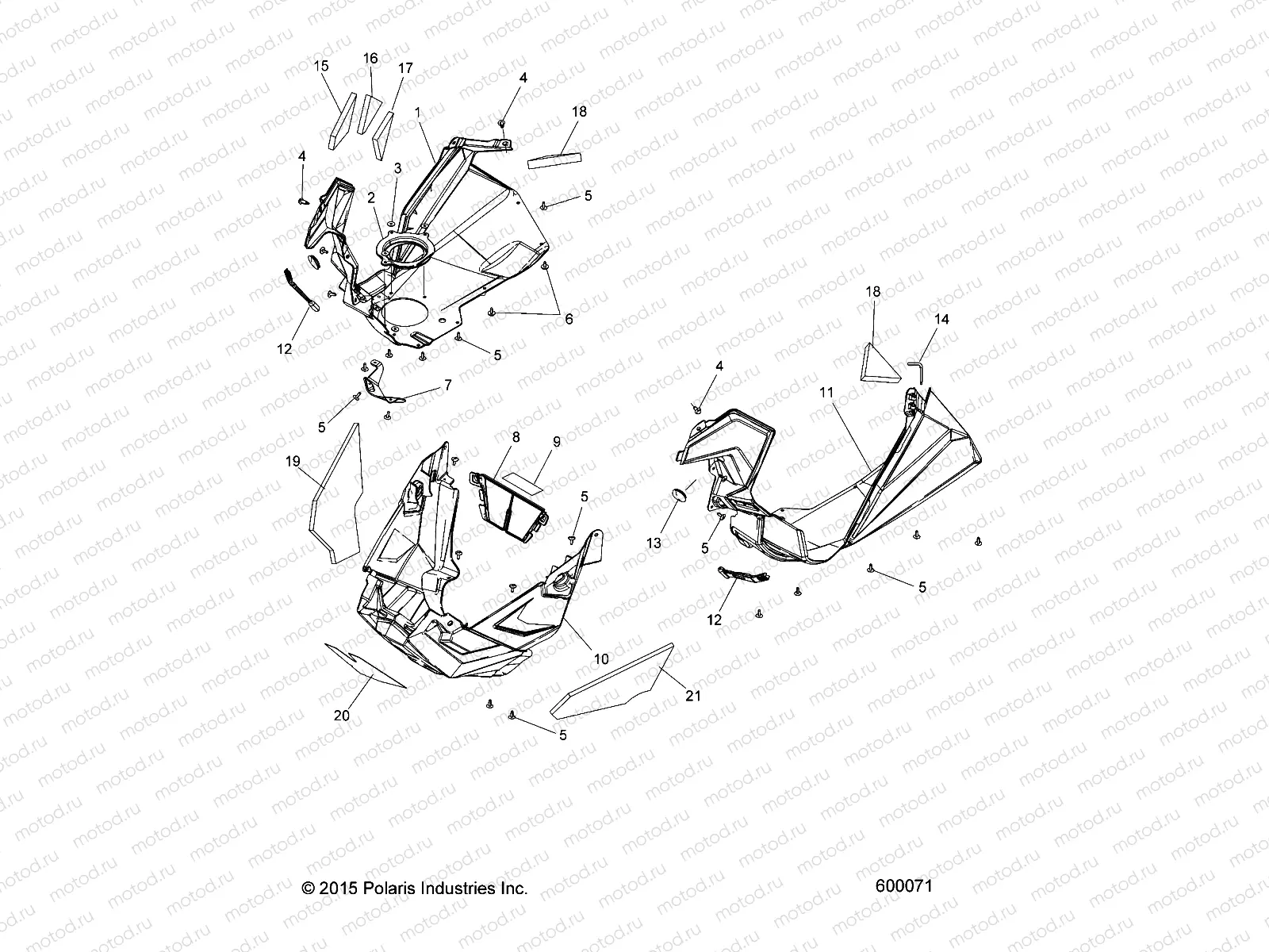 BODY | BODY, FENDERS AND NOSEPAN ASM. - S21EKL8RS ALL OPTIONS (600071)