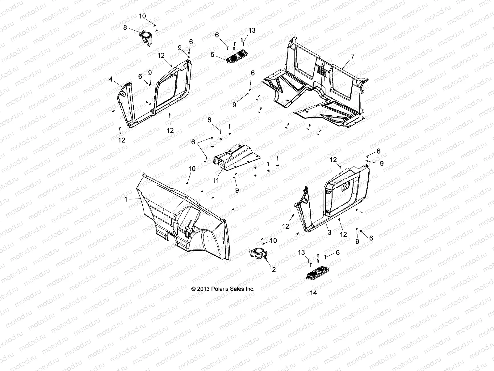 BODY | BODY, FLOOR and FENDERS - L14U2AAEFA/VEFA/PEFA (49LEVMOLDINGS14EM)