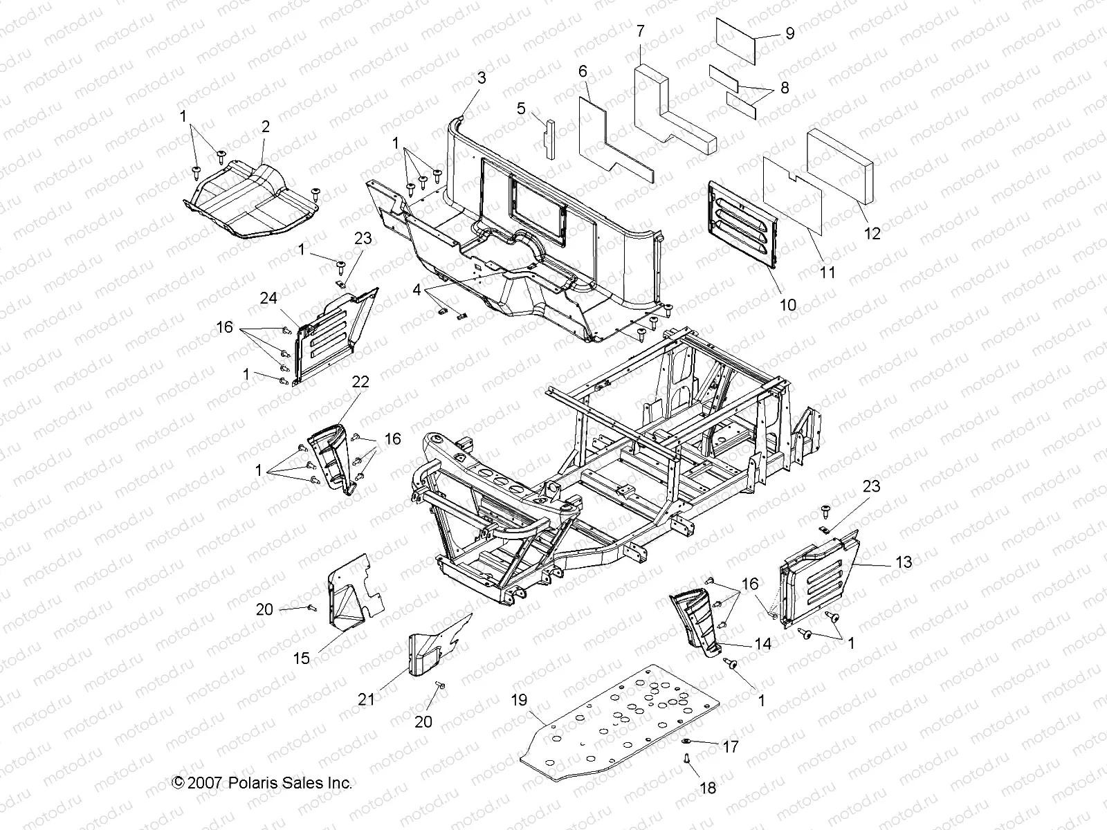 BODY | BODY, FLOOR and FENDERS - R08RF68AD/AF/AZ (49RGRMOLDINGS086X6)