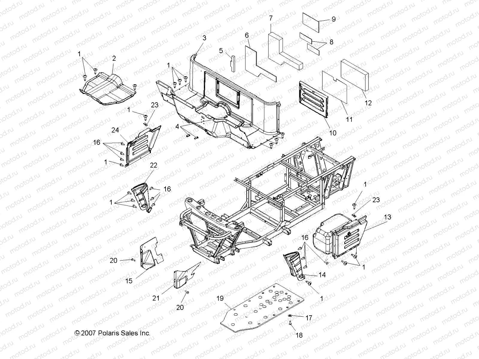 BODY | BODY, FLOOR and FENDERS - R08RH68 ALL OPTIONS (49RGRMOLDINGS087004X4)