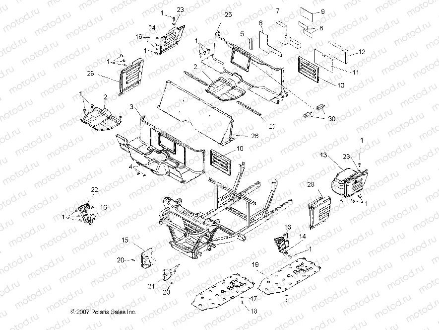 BODY | BODY, FLOOR and FENDERS - R08WH68AG/AH/AK/AR (49RGRMOLDINGS08CREW)