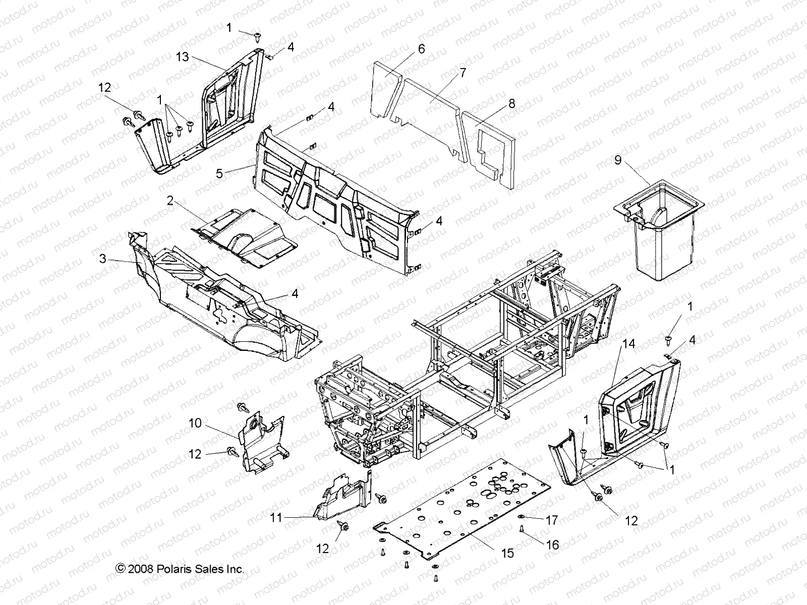 BODY | BODY, FLOOR and FENDERS - R09HH50AG/AR (49RGRMOLDINGS097004X4)