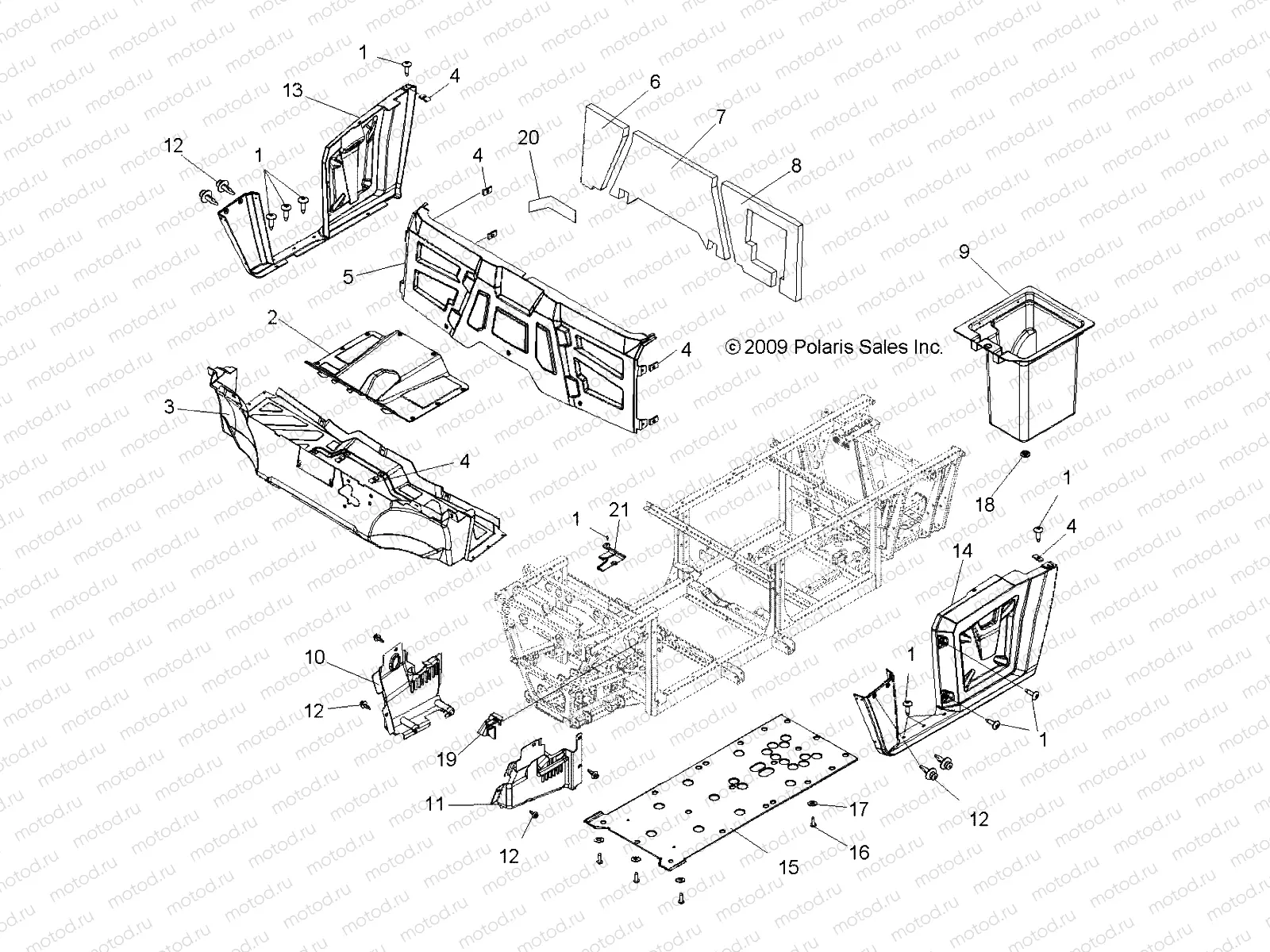 BODY | BODY, FLOOR and FENDERS - R10TH76/TY76 ALL OPTIONS (49RGRMOLDINGS108004X4)