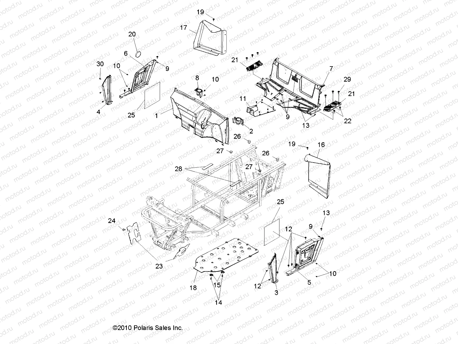 BODY | BODY, FLOOR and FENDERS - R11RC08GA/GH/FA/FH (49RGRMOLDINGS11EV)