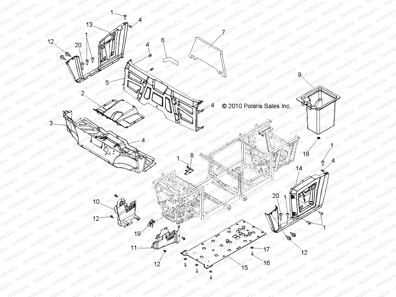 BODY | BODY, FLOOR and FENDERS - R11TH76/TY76 ALL OPTIONS (49RGRMOLDINGS118004X4)