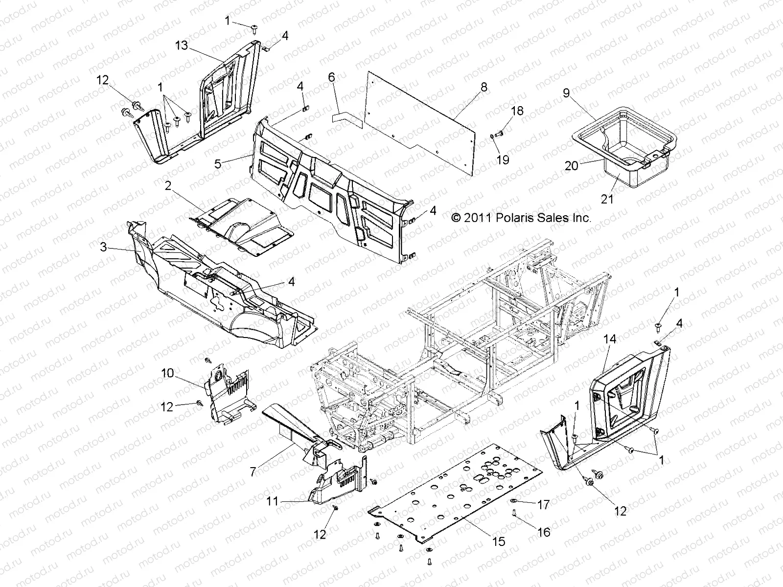 BODY | BODY, FLOOR and FENDERS - R12TH90DG (49RGRMOLDINGS12900D)