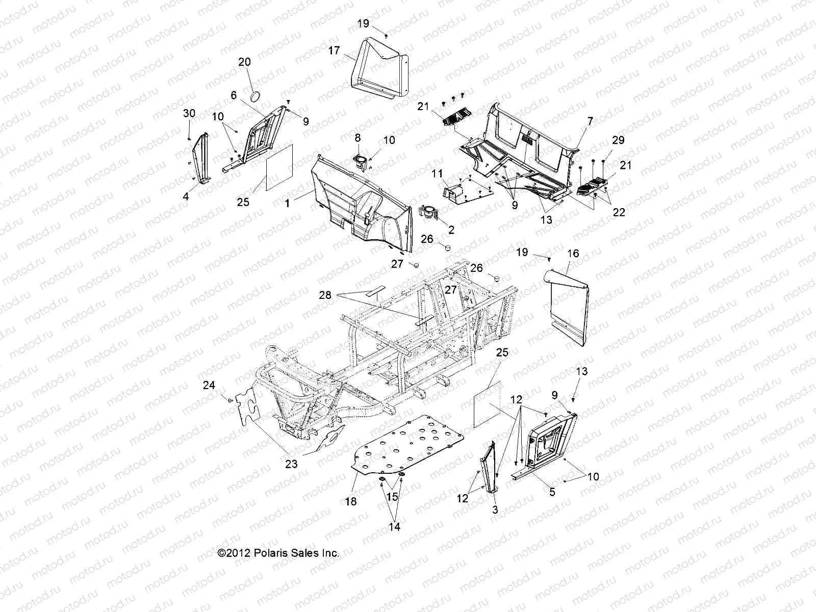 BODY | BODY, FLOOR and FENDERS - R13RC08GA/GH/FA/FH (49RGRMOLDINGS13EV)