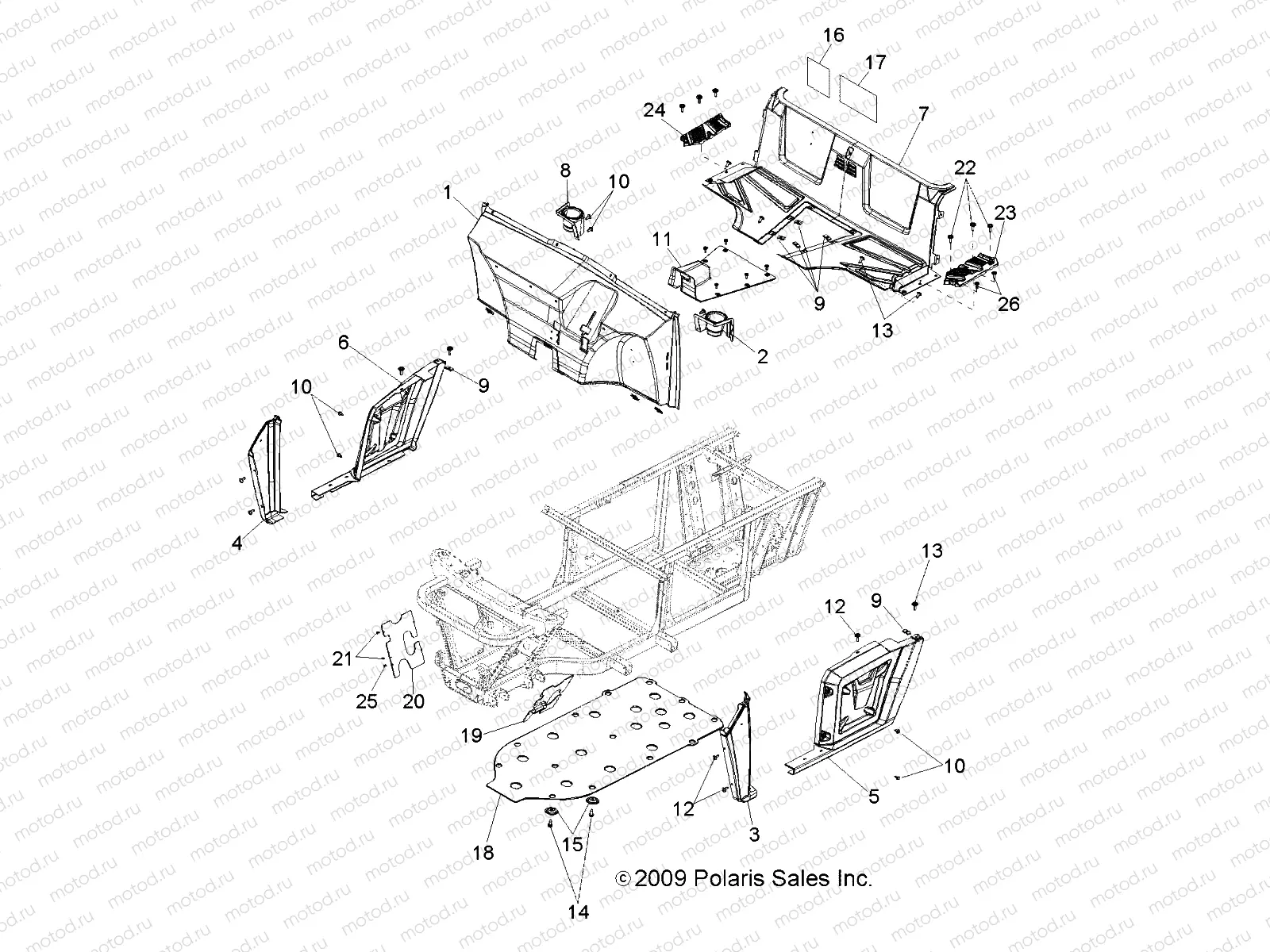 BODY | BODY, FLOOR and FENDERS - R13RH45AG (49RGRMOLDINGS10)