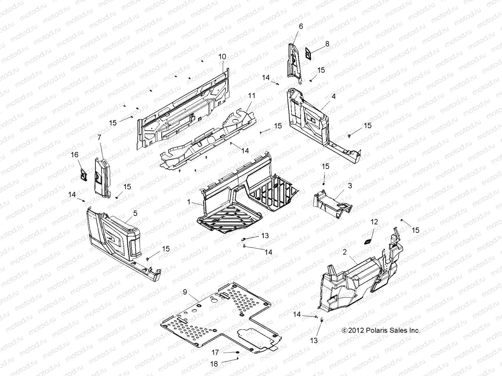 BODY | BODY, FLOOR and FENDERS - R13UH88/UH9E ALL OPTIONS (49RGRFLOOR13900XP)