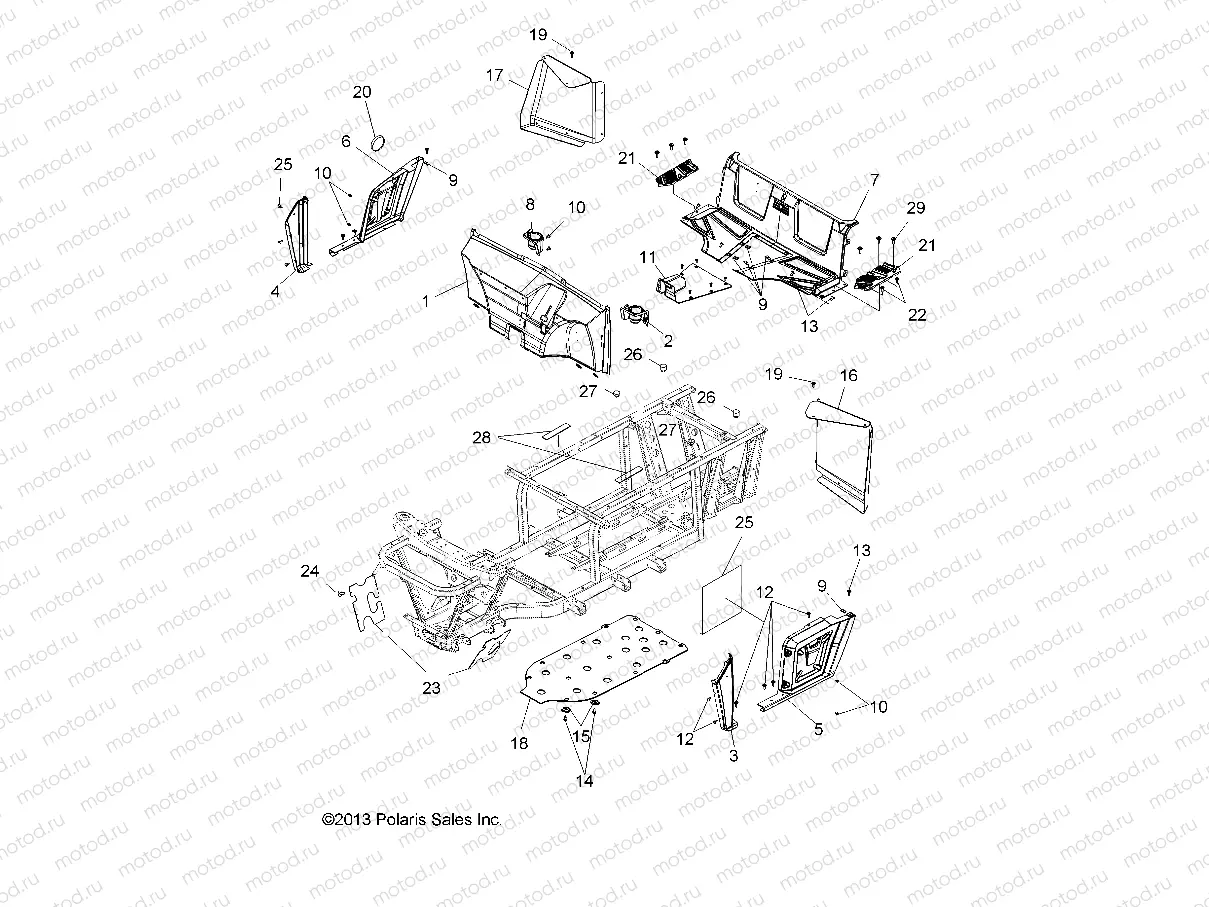 BODY | BODY, FLOOR and FENDERS - R14RC08GC/GJ/FJ (49RGRMOLDINGS14EV)