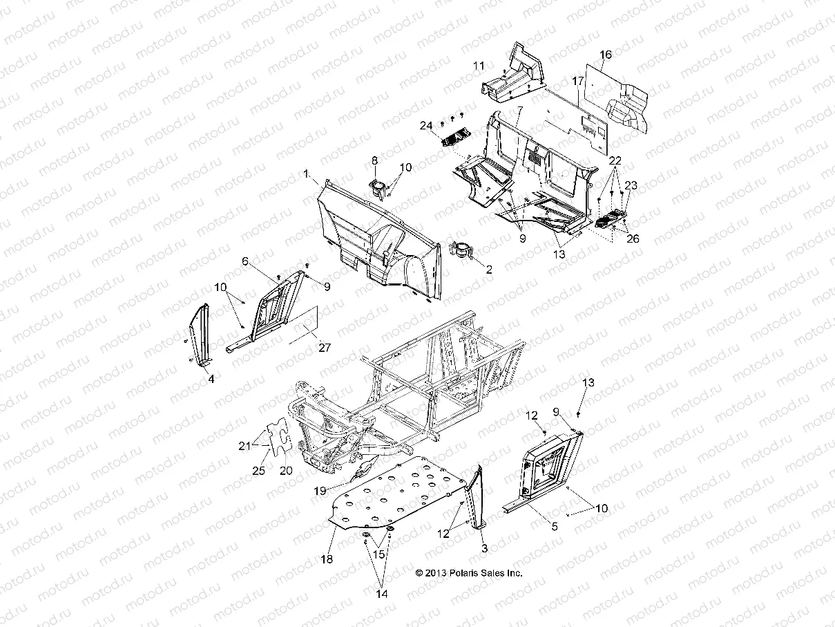 BODY | BODY, FLOOR and FENDERS - R14RH76AA/76AC/7EAZ (49RGRMOLDINGS14800MID)