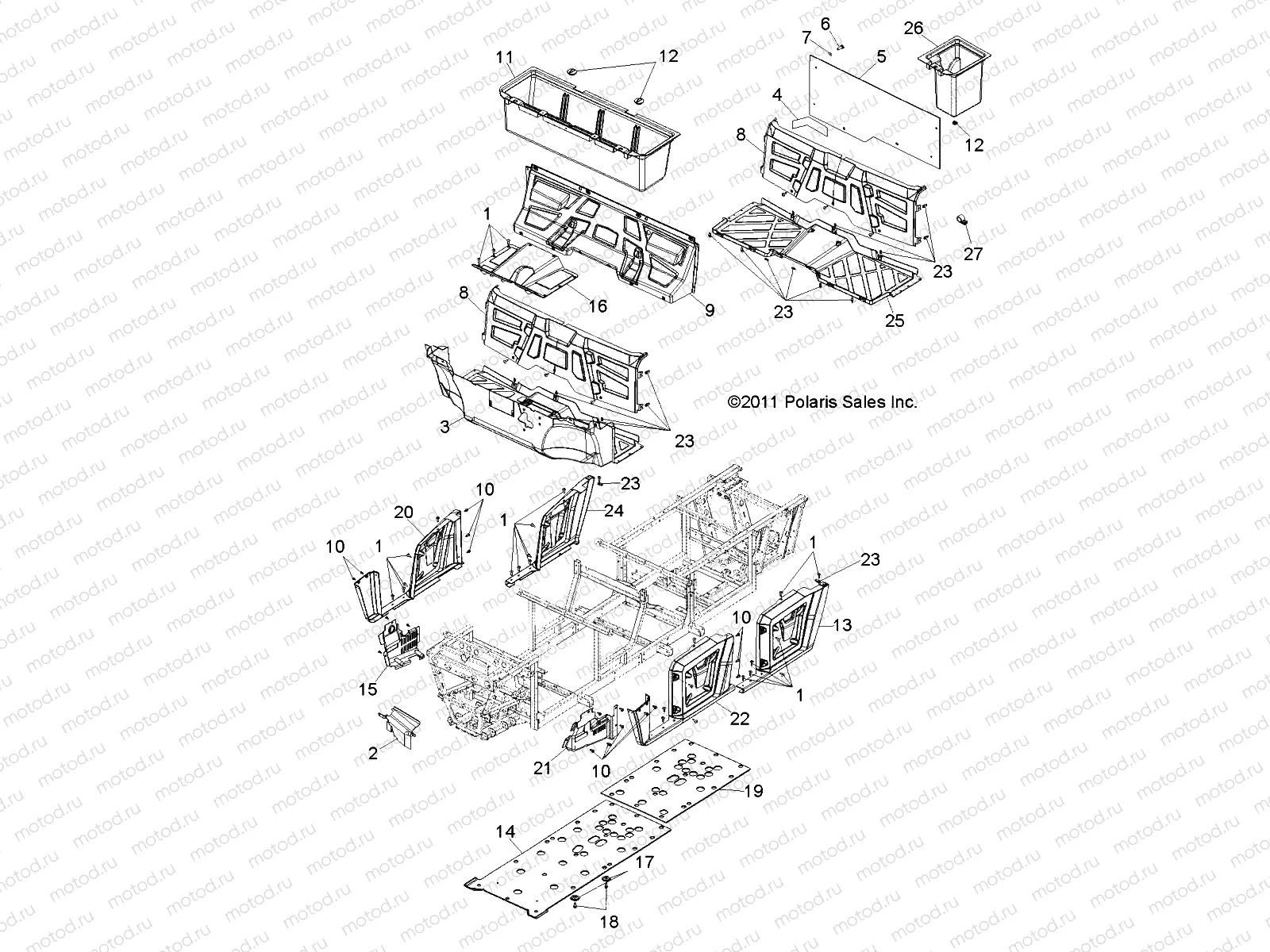 BODY | BODY, FLOOR and FENDERS - R14WH76AA (49RGRMOLDINGS12CREW)