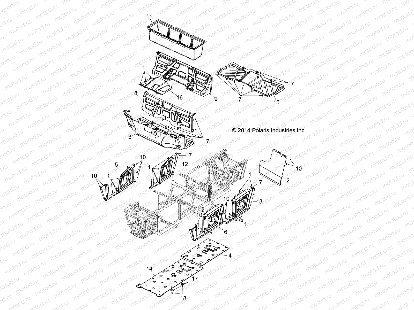 BODY | BODY, FLOOR and FENDERS - R14WH9EMD (49RGRMOLDINGS12DCREW)