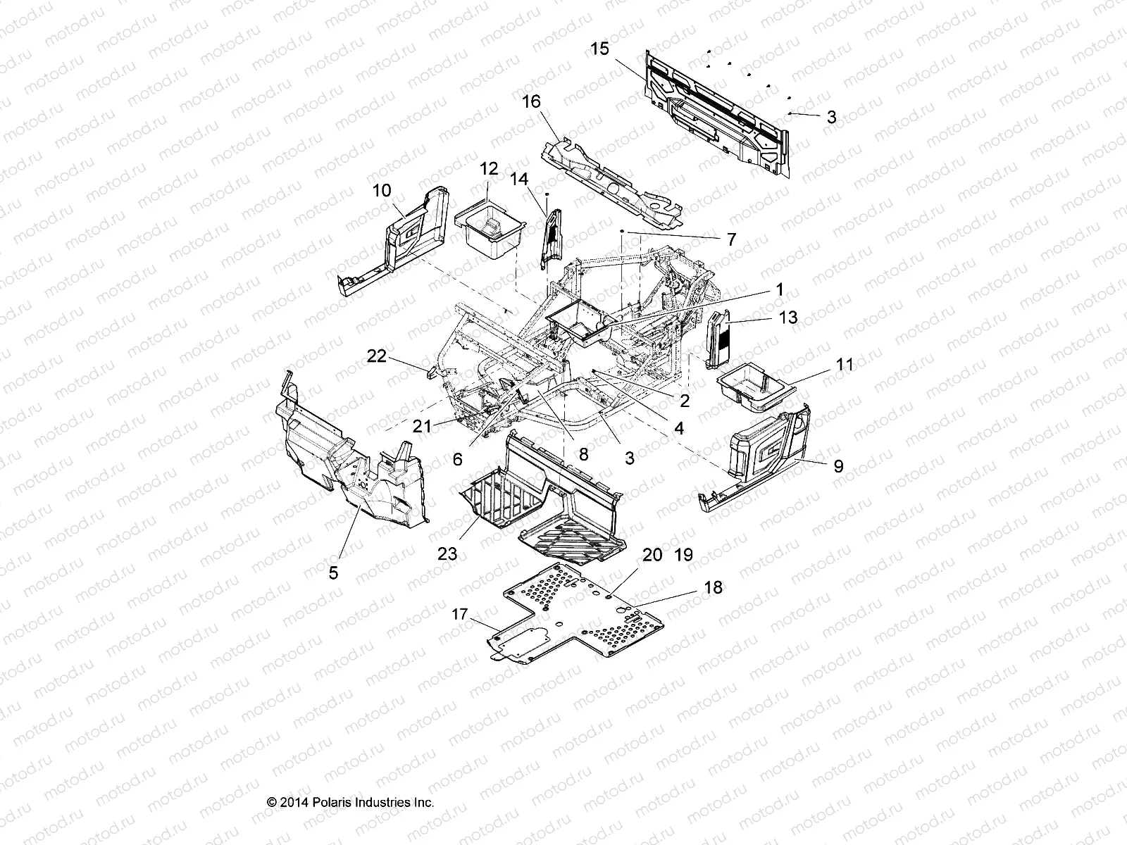 BODY | BODY, FLOOR and FENDERS - R15RTAD1AA/EA/ED1EA (49RGRMOLDINGS151KDSL)