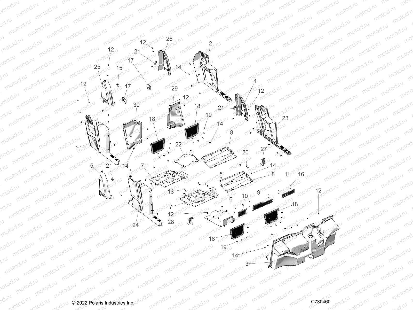 BODY | BODY, FLOOR and ROCKERS - R23M4A57B1/EB4/B9 (C730460)