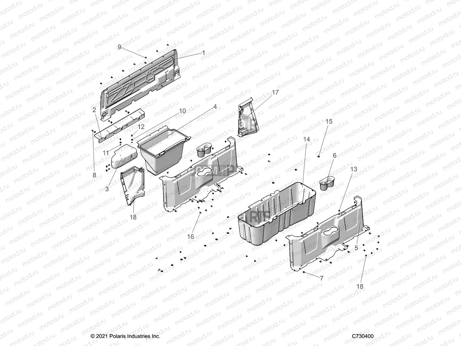 BODY | BODY, FLOOR CLOSEOFFS and BIN - D22M2A57B4/G57B4 (C730400)